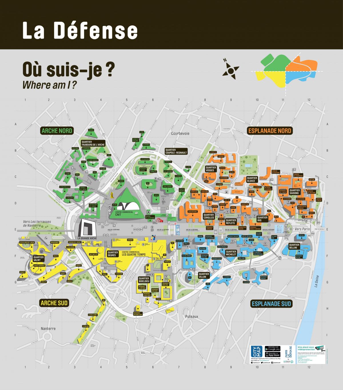 Kort over La Défense