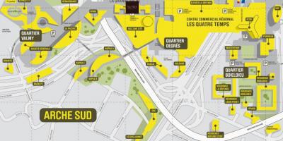 Kort over La Défense Syd Arche