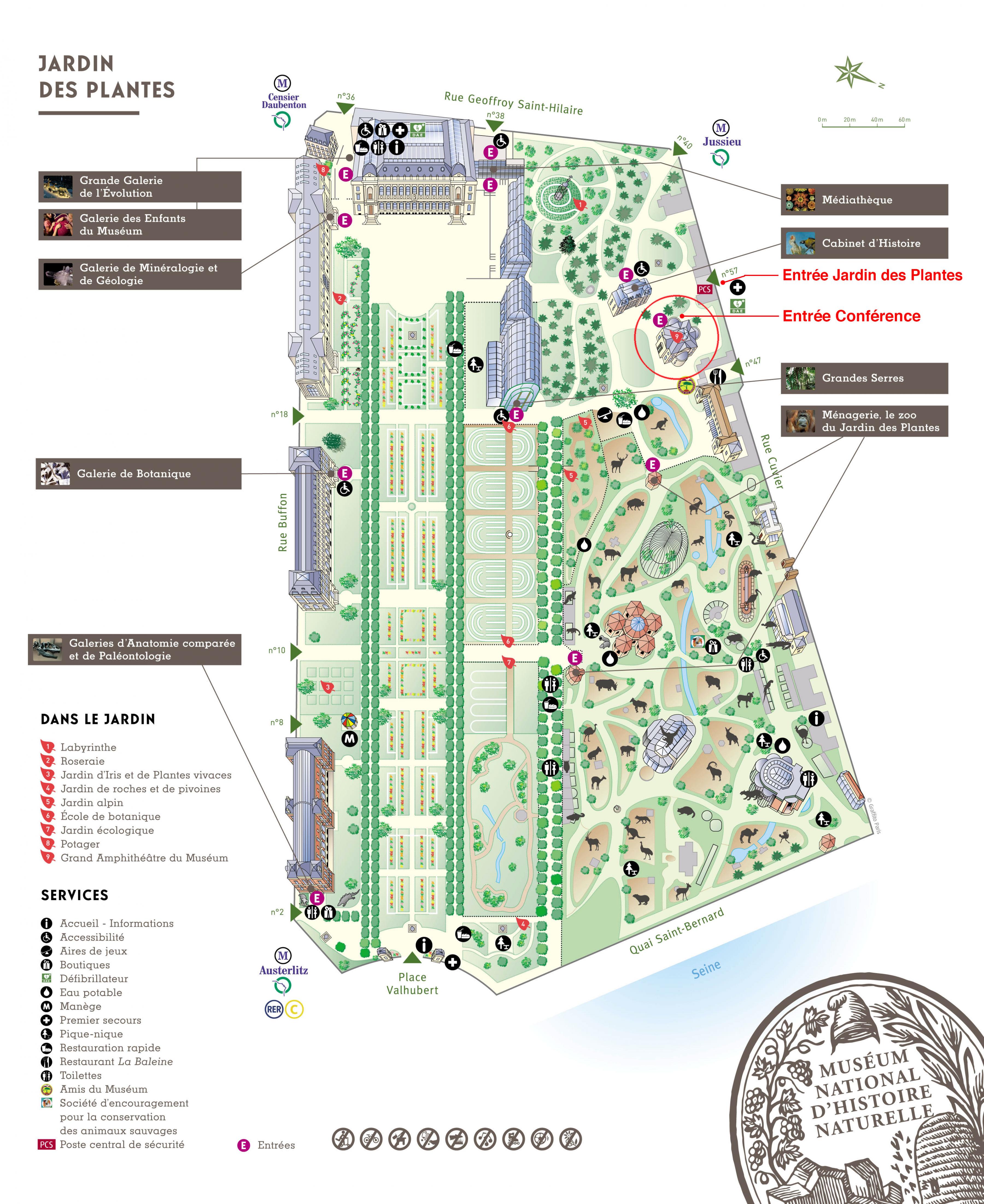 Jardin des Plantes-kort Kort over Den botaniske Jardin des Plantes (Frankrig)
