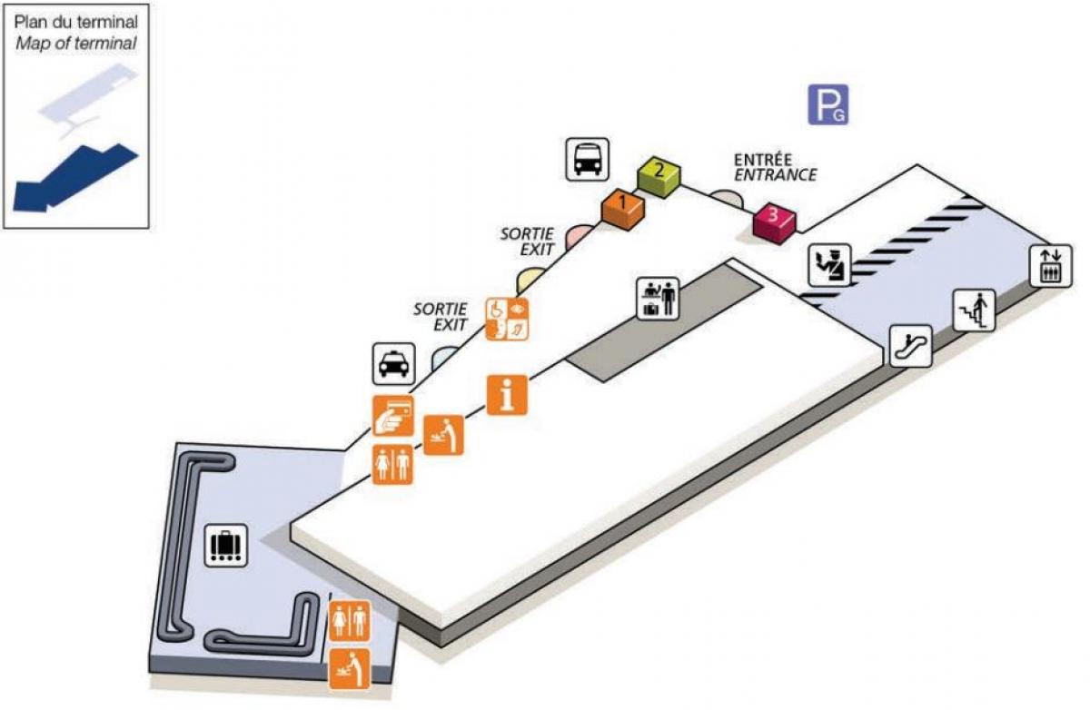 Kortet over CDG airport terminal 2G
