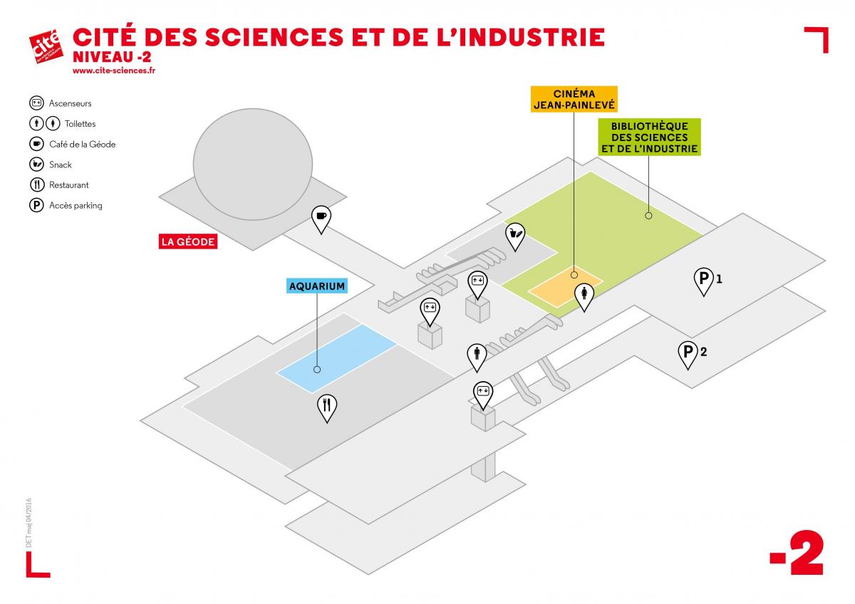 Kort over Cité des Sciences et de l ' Industrie Niveau -2