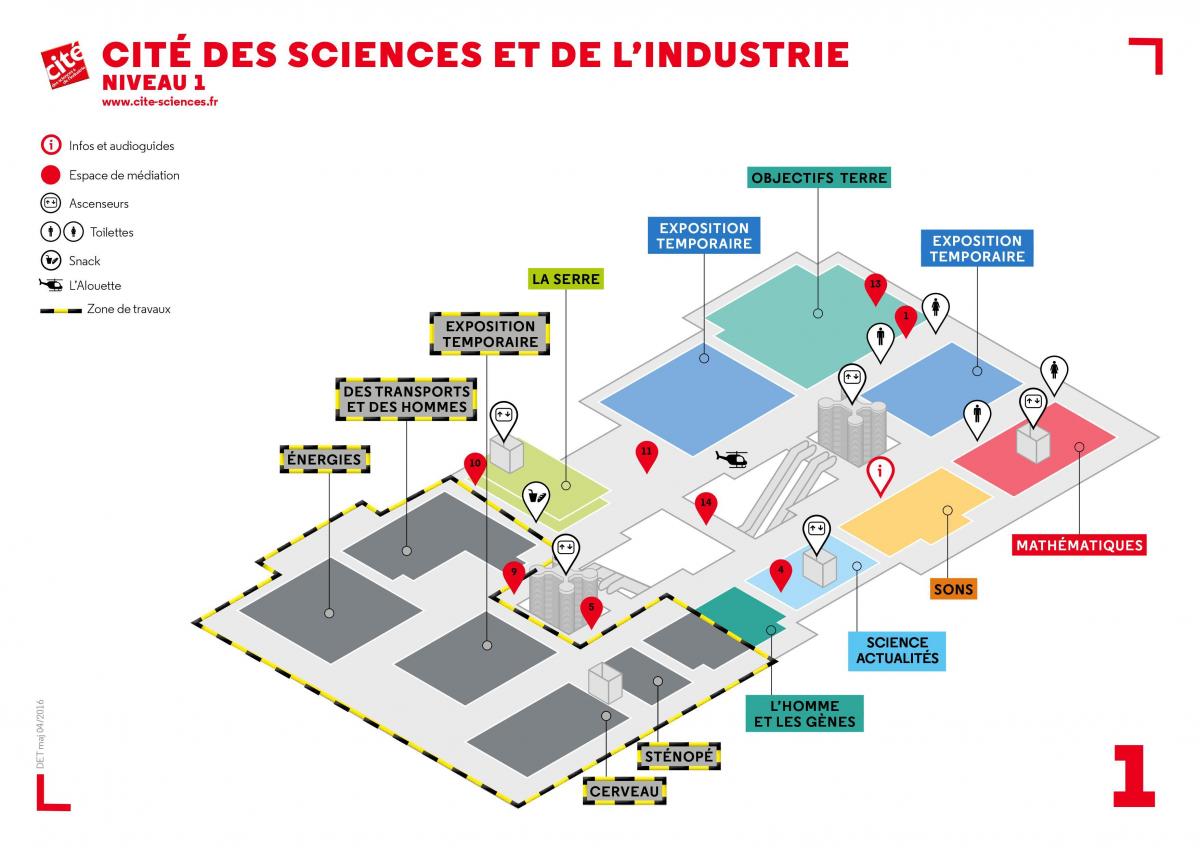 Kort over Cité des Sciences et de l ' Industrie-Niveau 1
