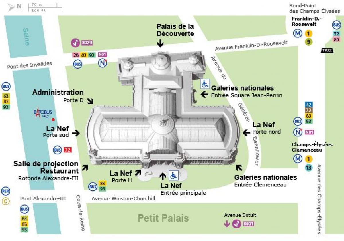 Kort over Grand Palais