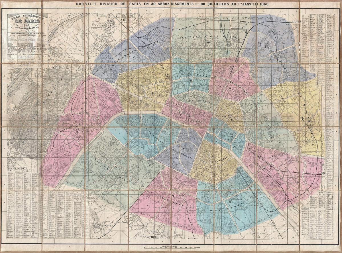 Kort over Paris 1860