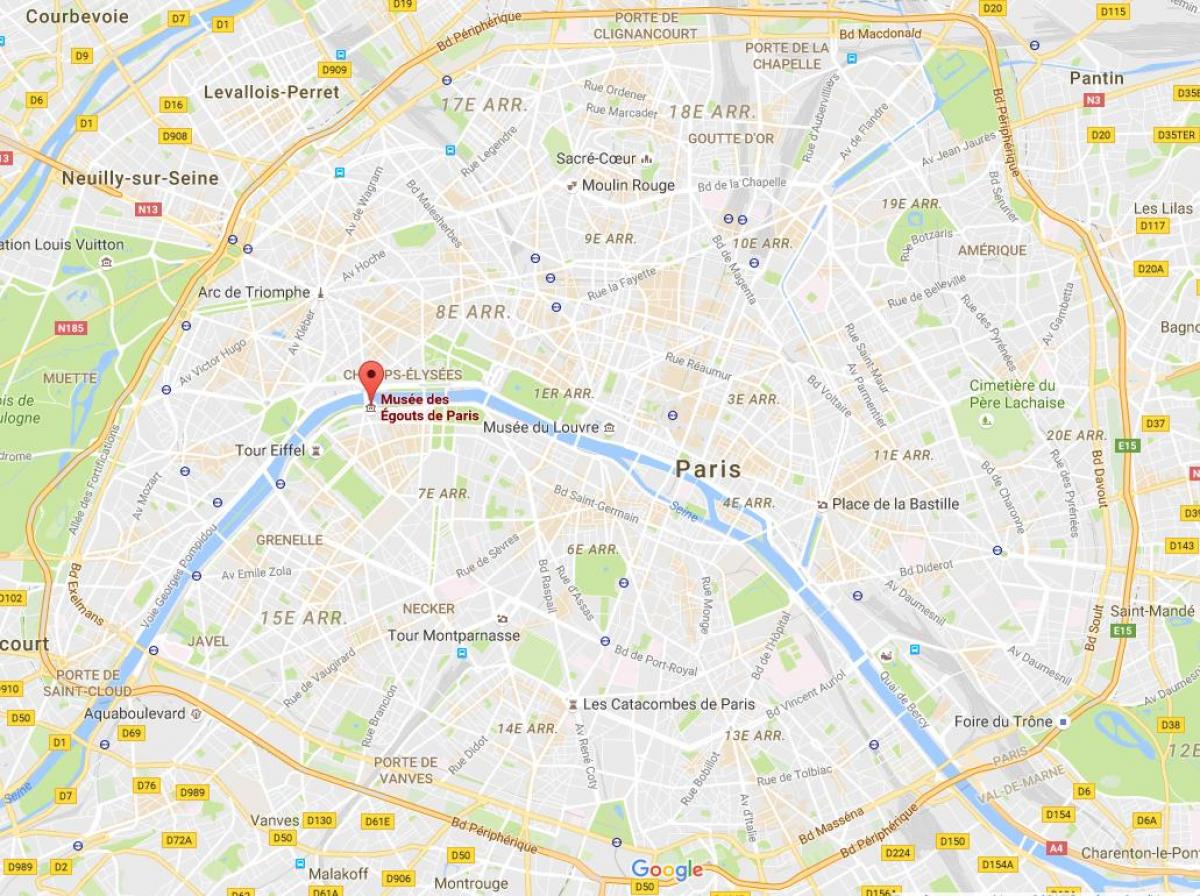 Kort over Paris kloakker