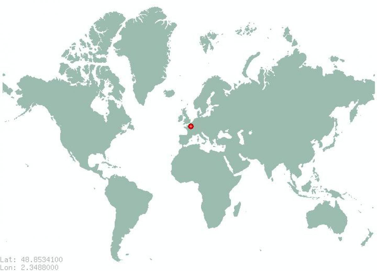 Kort over paris på verdenskortet