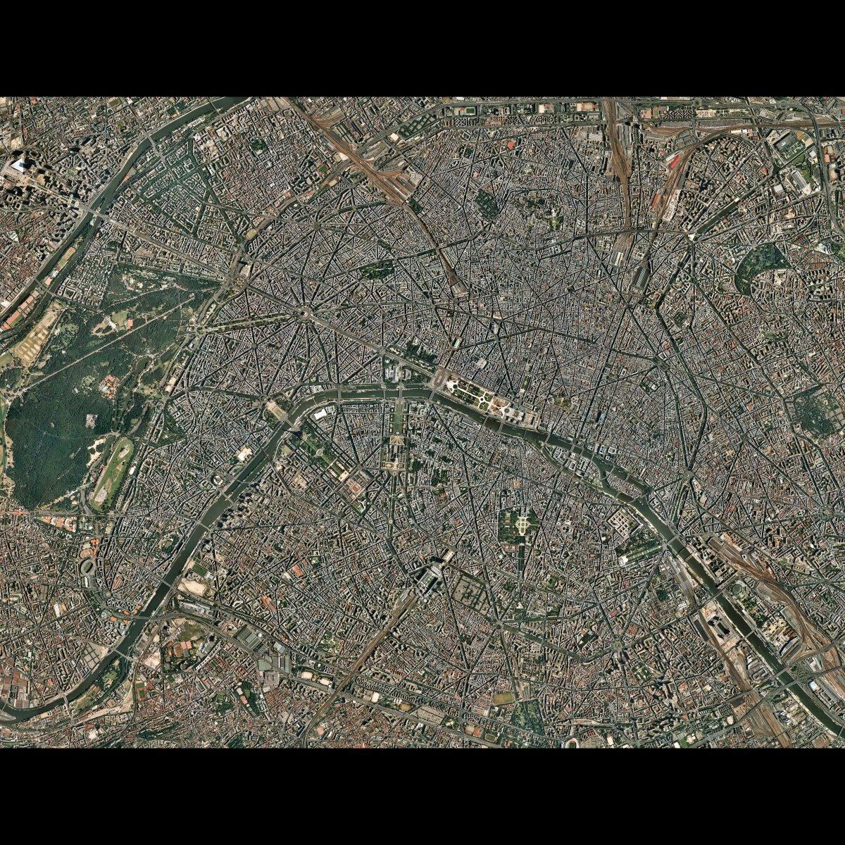 Kort over satellit-Paris
