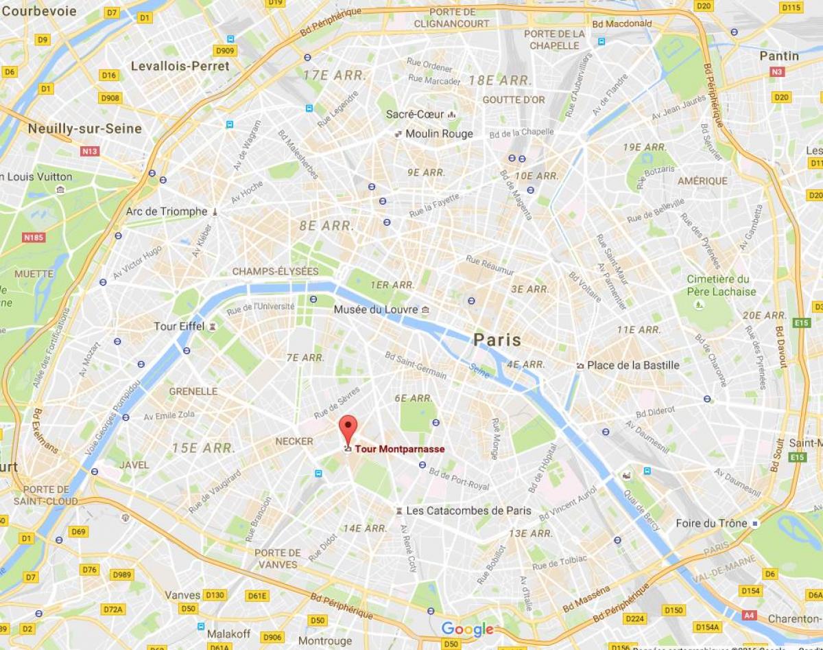 Kort af Tour Montparnasse