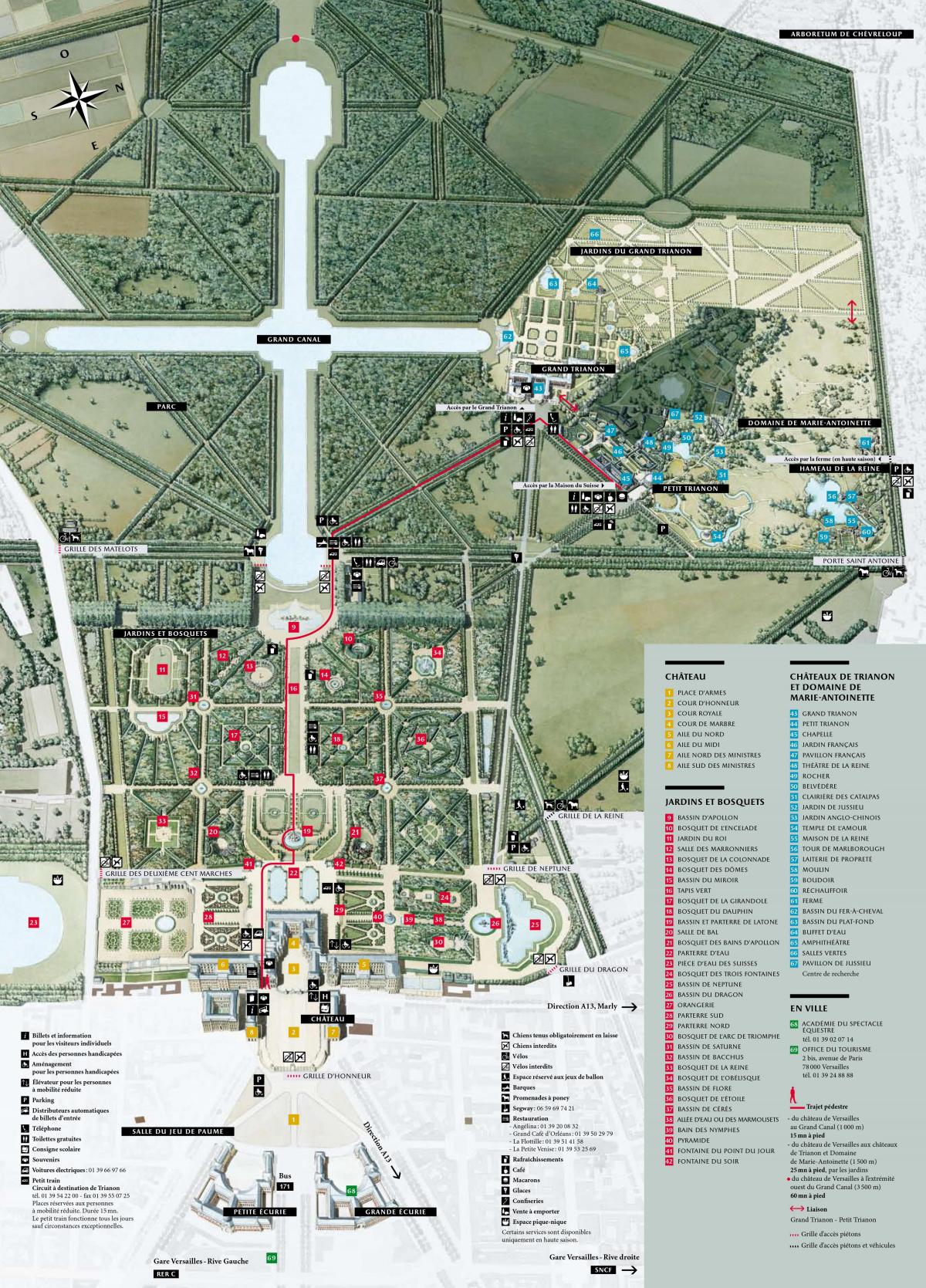 Kort Palads i Versailles
