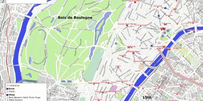 Kort over 16 arrondissement i Paris