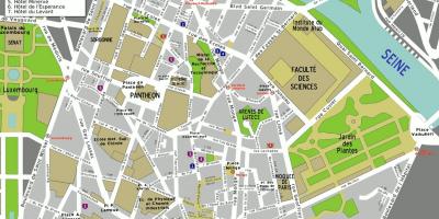 Kort over 5th arrondissement i Paris