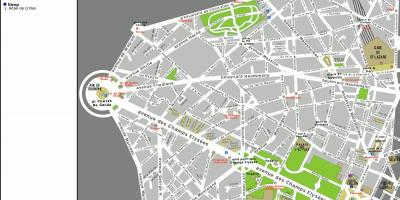 Kort i 8. arrondissement i Paris