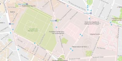 Kort over Bydelen Montparnasse