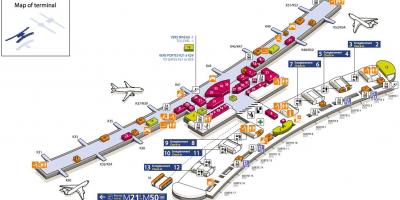 Kortet over CDG airport terminal 2E