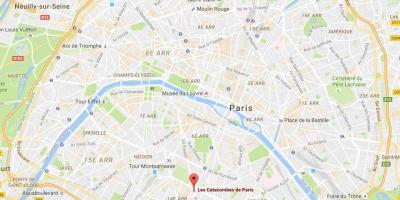 Kort af Katakomberne i Paris