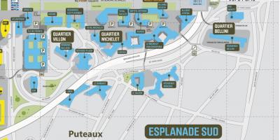 Kort over La Défense Esplanade Syd