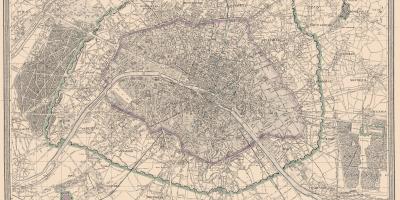 Kort over Paris 1850