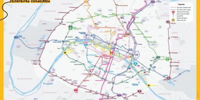 Kort over Paris cykeltur