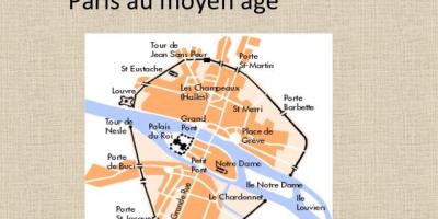Kort over Paris, og i middelalderen