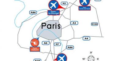Kort over Paris lufthavn