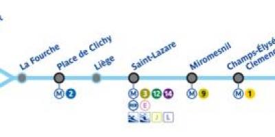 Kort over Paris og metroen (linje 13