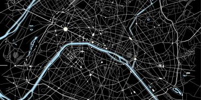 Kort over Paris Sort og Hvid