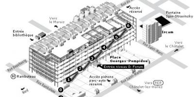 Kort over Pompidou-Center