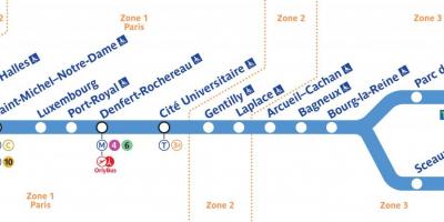 Kort af RER B